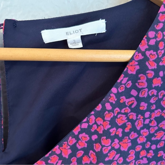 Eliot 100% Silk Floral Shift Women’s Mini Dress w/ Ruched Sheer Sleeves, Size 2 - Picture 4 of 8